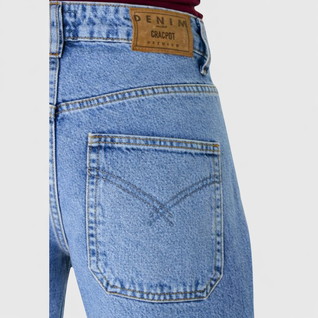 Wide Leg Daddy Fit Denim Jeans-1590