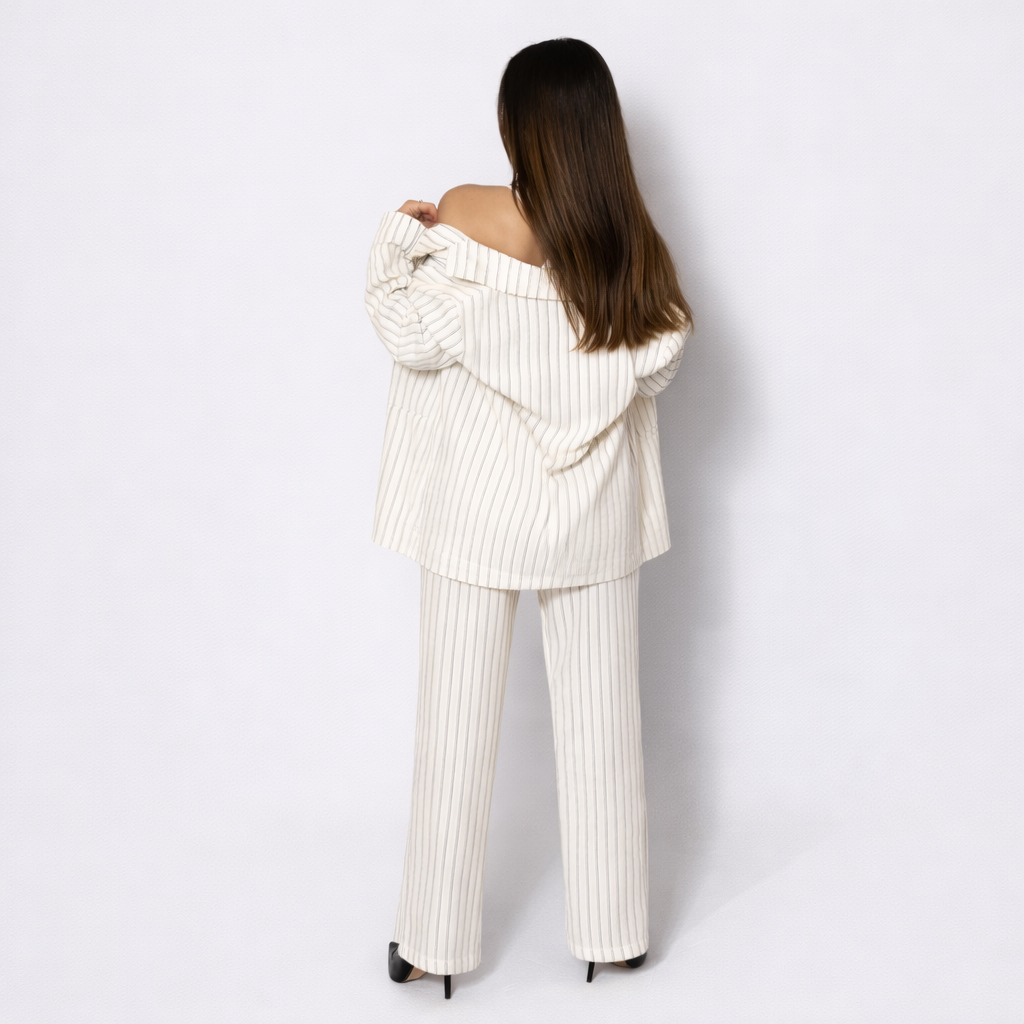 Davy D. Striped Oversize Blazer Set