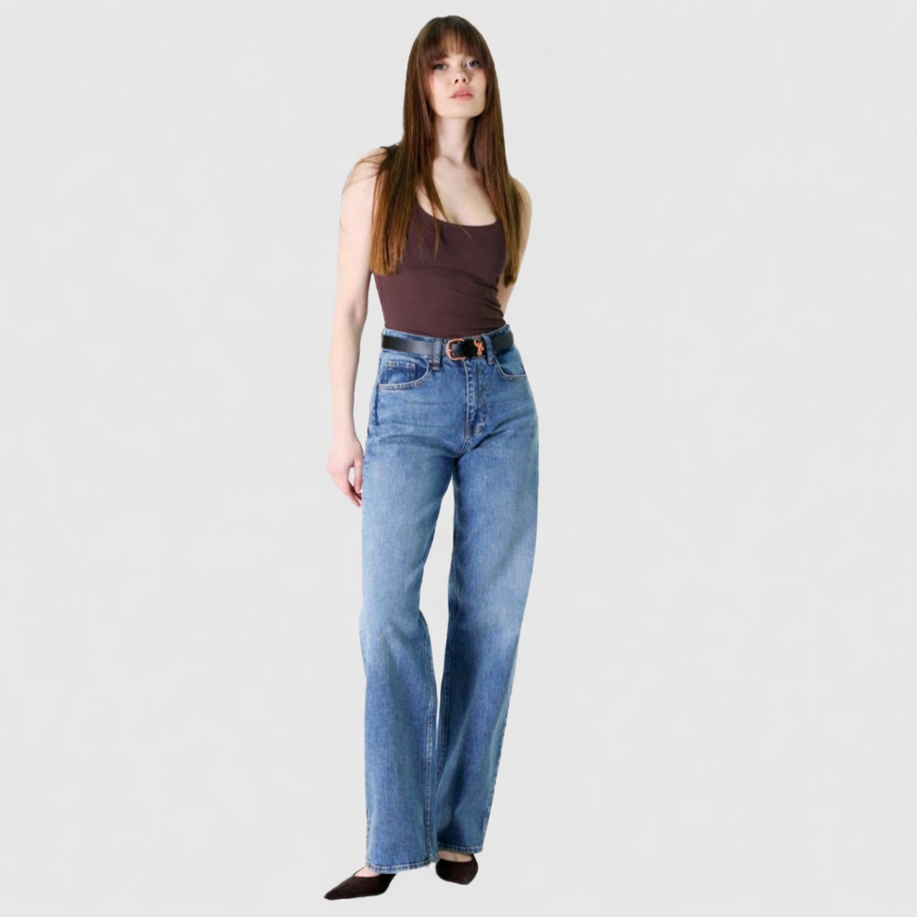 Wide Leg Denim Jeans- 1209