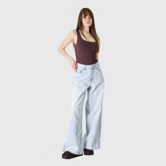 Super Wide Leg Light WashJeans- 1611