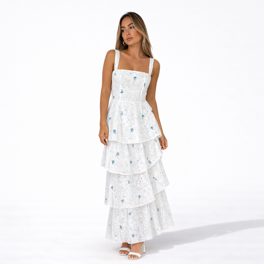 Davy D. Long Embroidery Dress