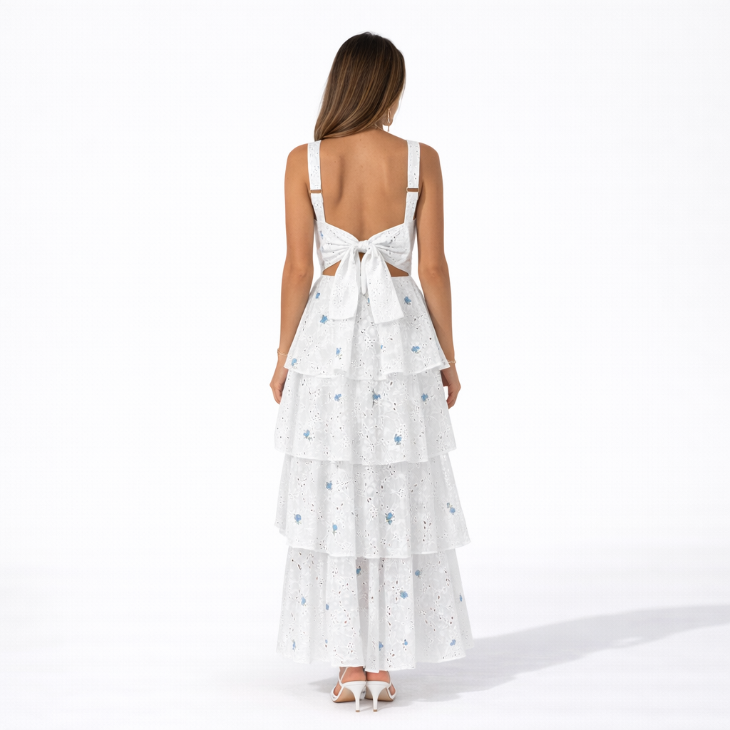 Davy D. Long Embroidery Dress