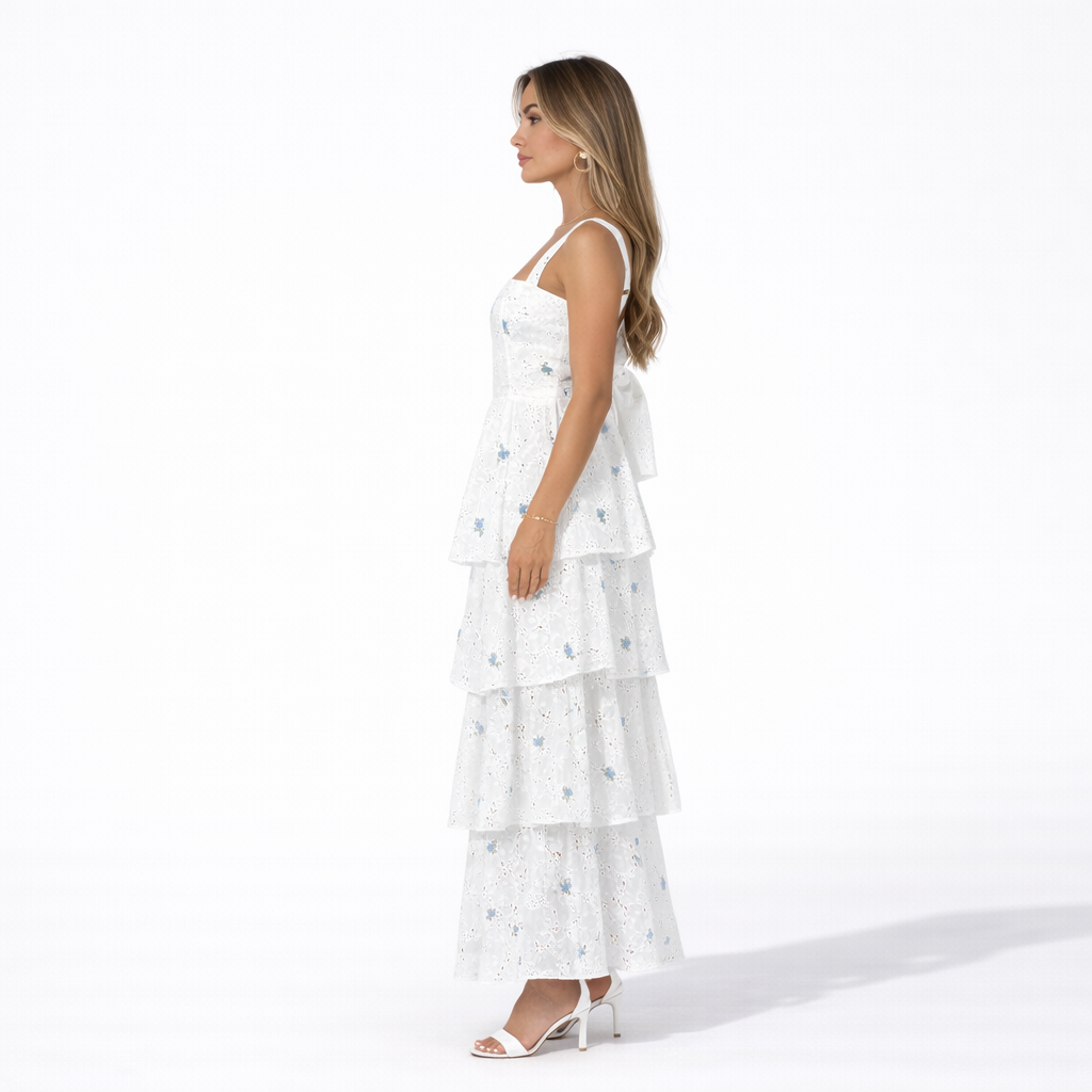 Davy D. Long Embroidery Dress