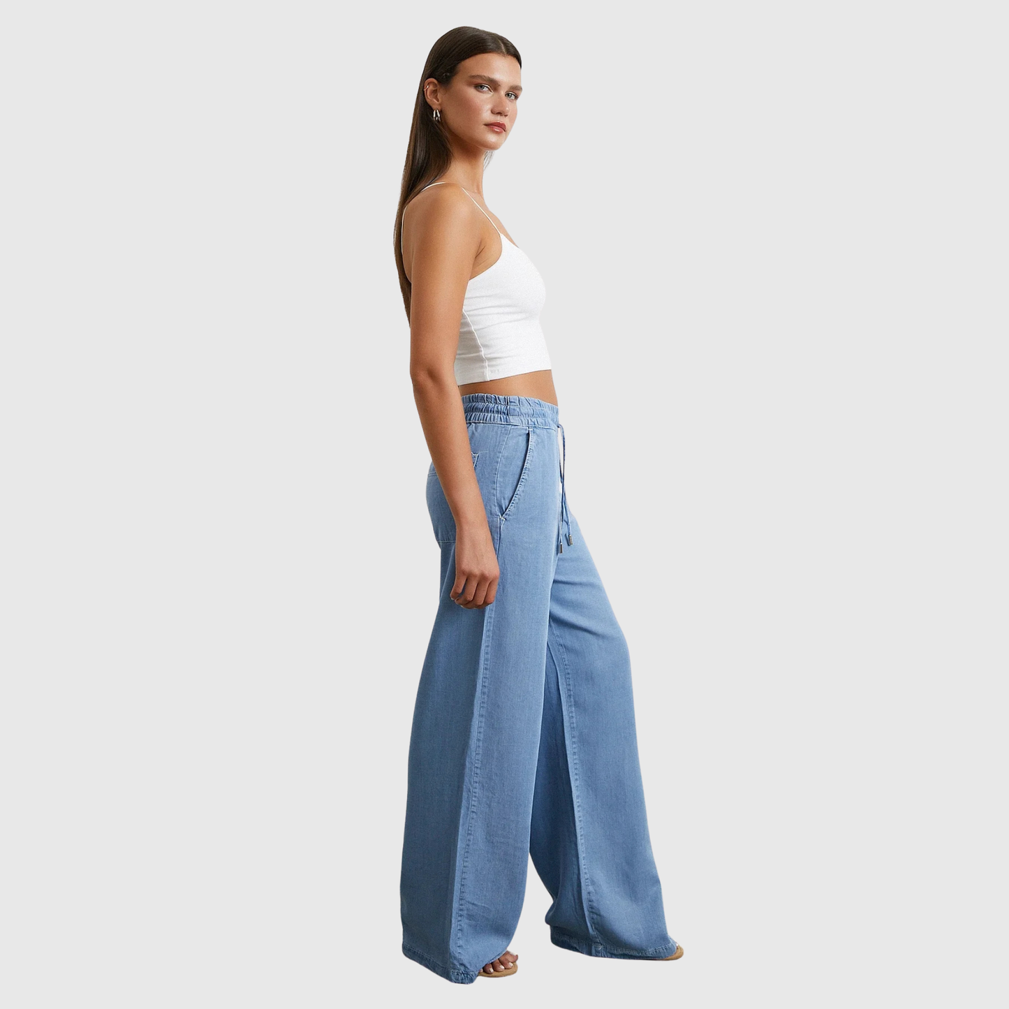 Davy D. Elastic Waist  Denim Trousers